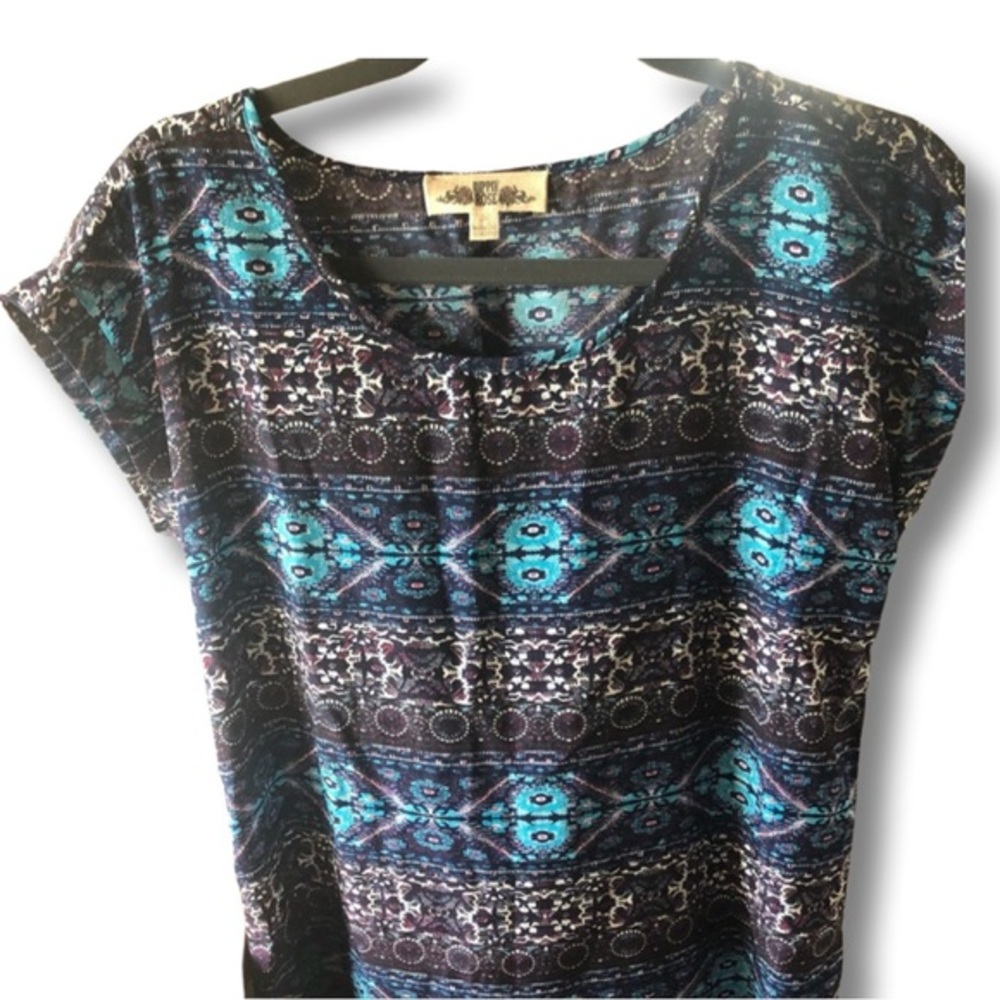 Hippie rose dress bohemian style, retro